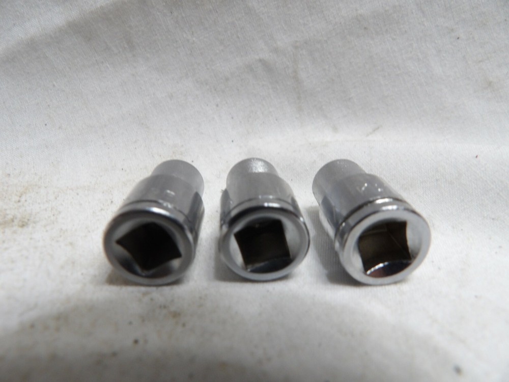 Three KAL 1/4" Drive 1/4" Sockets
