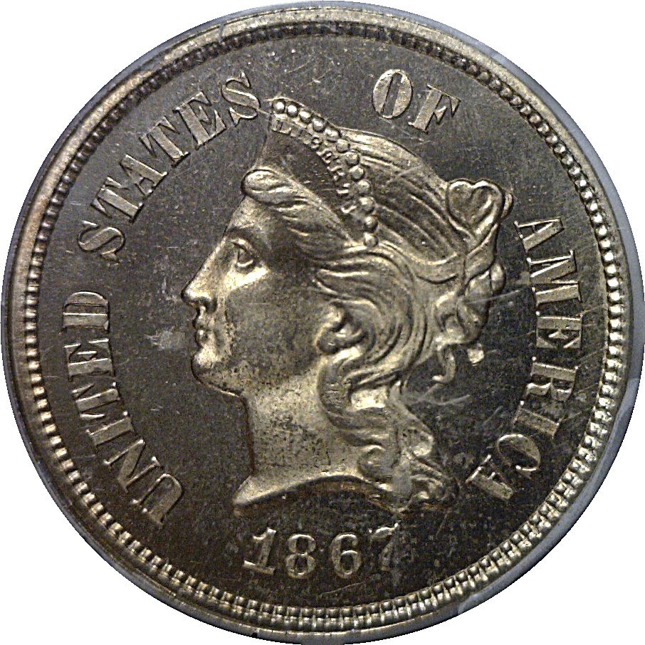 1867 Pattern Nickel Judd-566 PCGS PR-65+ CAC