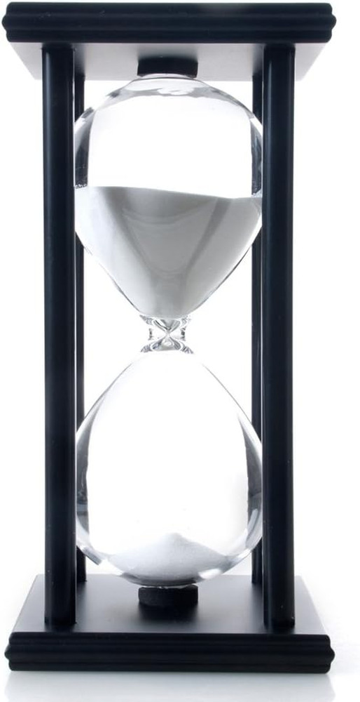 60 Minutes Hourglass, Wood Sand Timer White