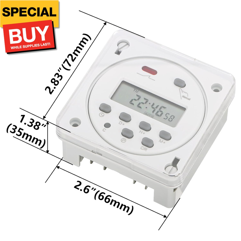Timer Switch, CN101A, AC 220-240V 16Amp, Digital LCD Power Programmable Timer Ti