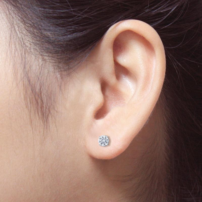 Men's Simulated Diamond Solitaire Stud Earrings 14K Solid Gold Plated Silver