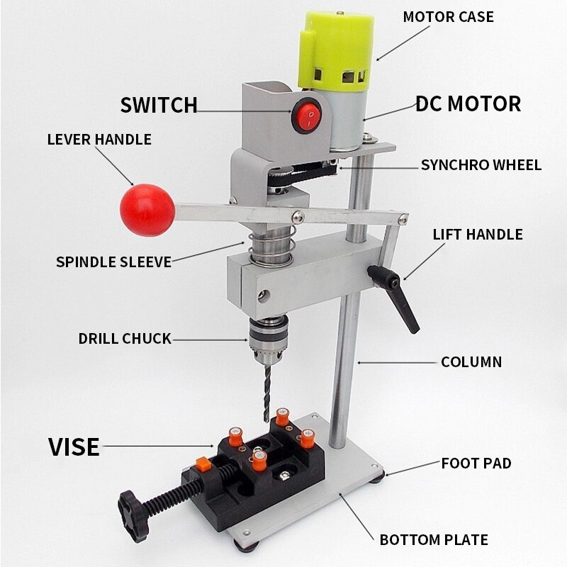 Small Bench Drill Multi-function Electric Precision Woodworking Drilling Machine