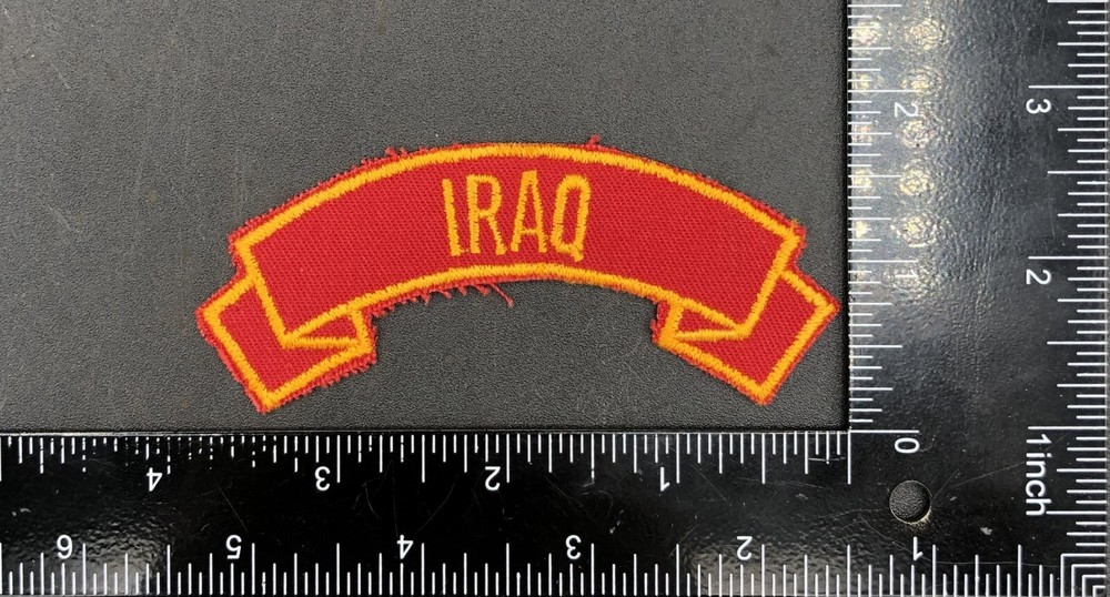 USMC Duty Assignment IRAQ Scroll Style Red & Yellow Patch