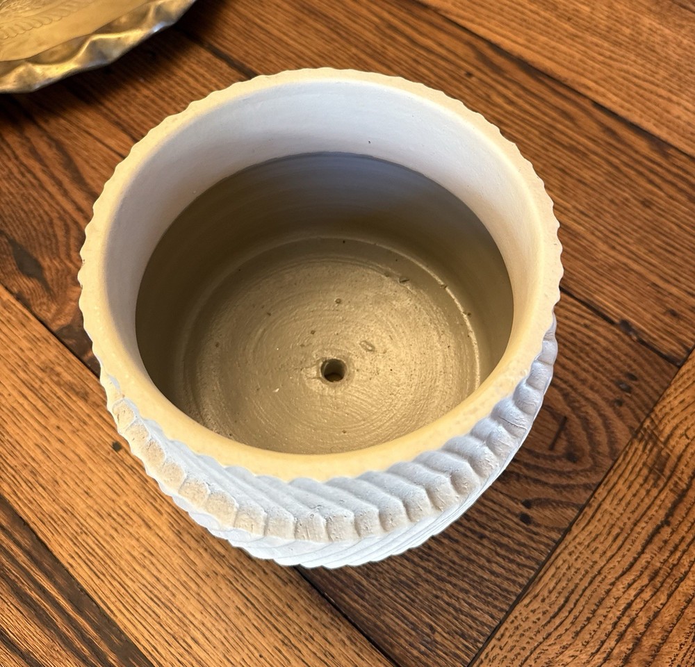 West Elm Asher medium tabletop planter with stand in Natural