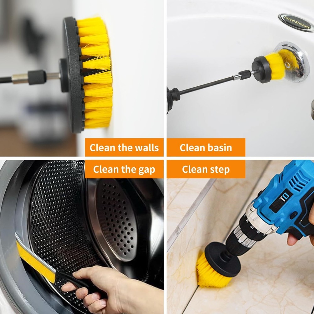 10 Pack Drill Brush Attachment Set, Drill Scrubber Brush Kit, Drill Cleaning ...