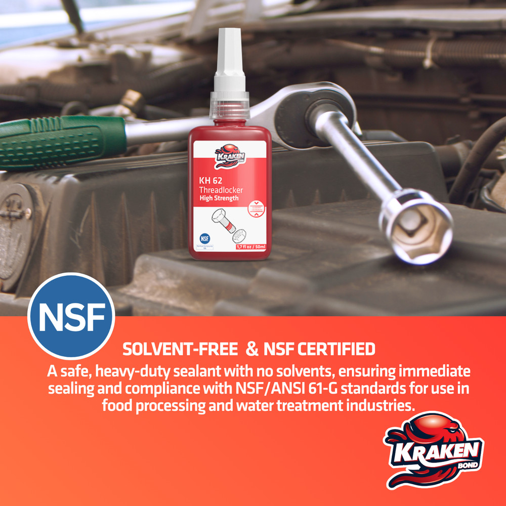 Kraken Bond High Strength Red Threadlocker KH 62 (1.7 oz) - Bundle Pack