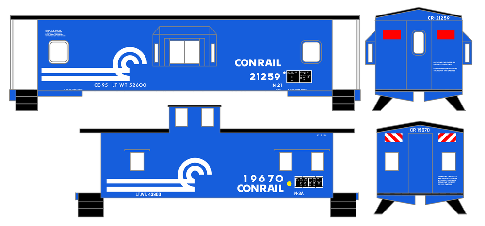 K4 O Scale Decals Conrail Caboose White