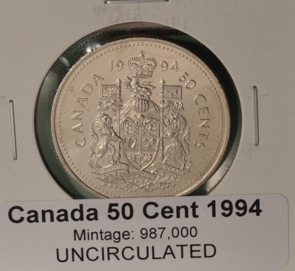 1994 Canada Fifty Cent - UNCIRCULATED - from original mint roll