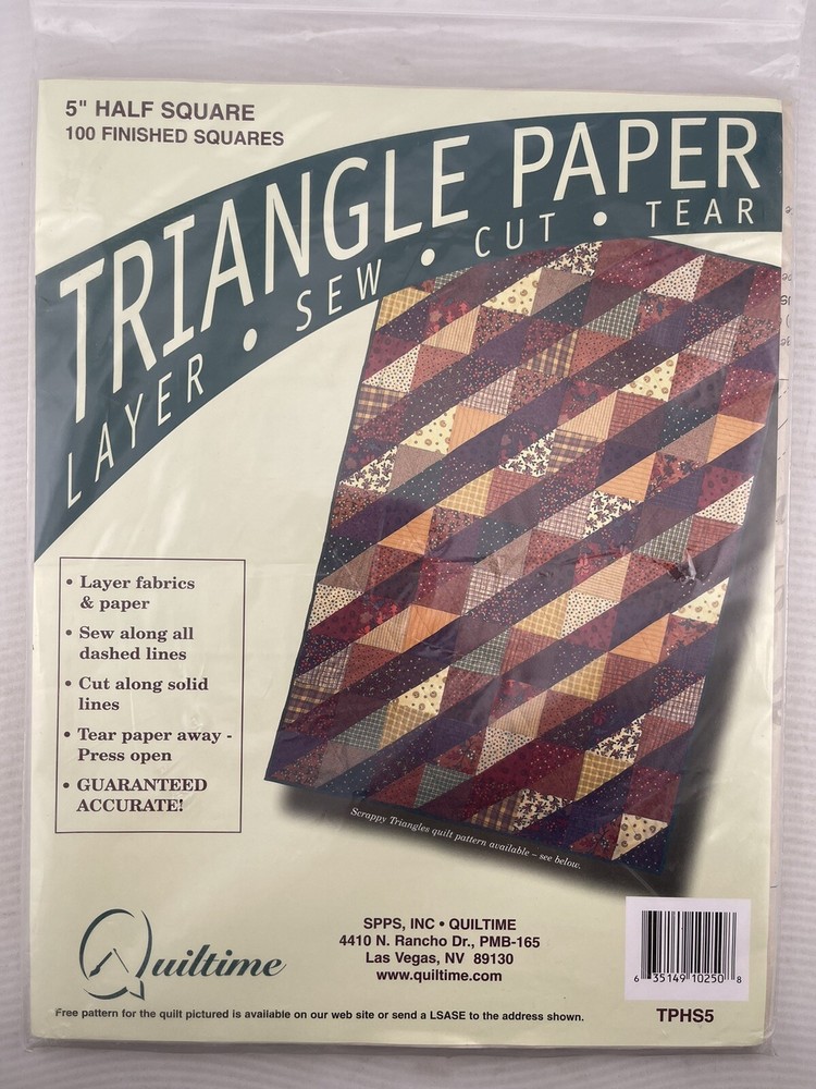 Quiltime Triangle Paper 5” Half Square