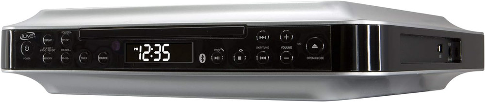 Bluetooth Under Cabinet Radio & CD Player with USB, AUX, Remote & Timer