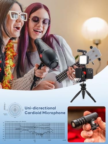 Smartphone Vlogging Kit for iPhone 16/15/14 Mini/Pro/Max, Android Smartphone