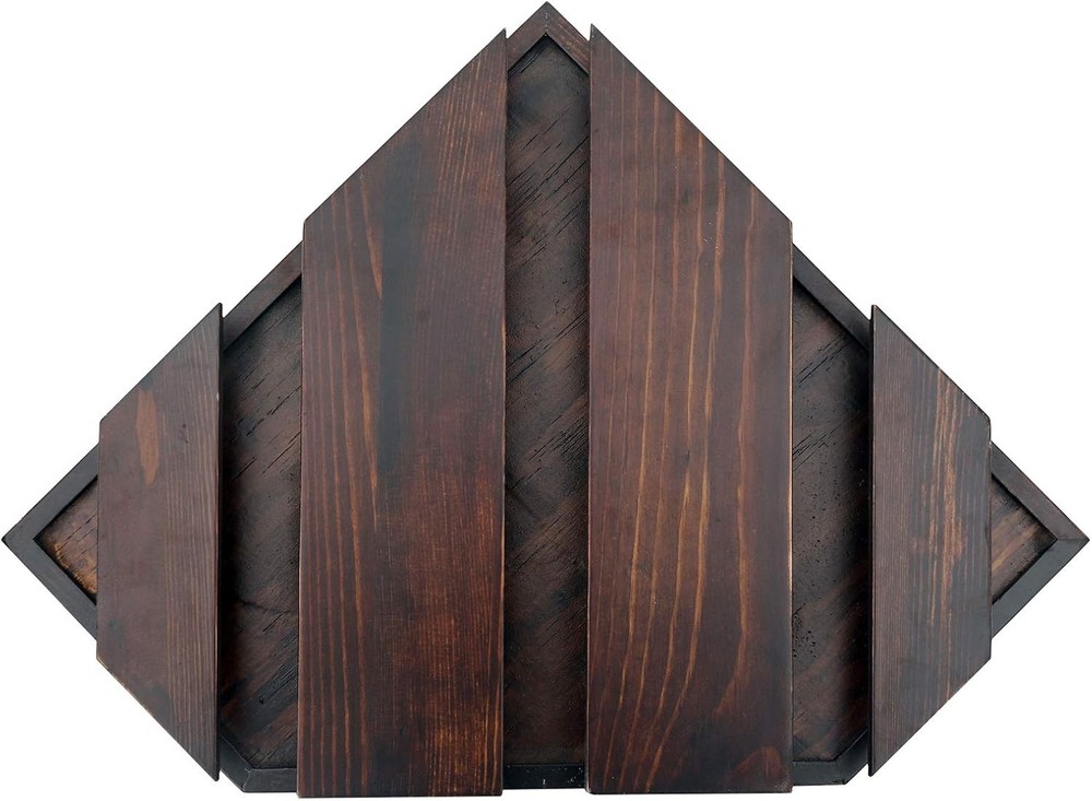 Wall Mounted Corner Wine Rack -2 Pack Wooden Rustic Floating Corner Wine Holder