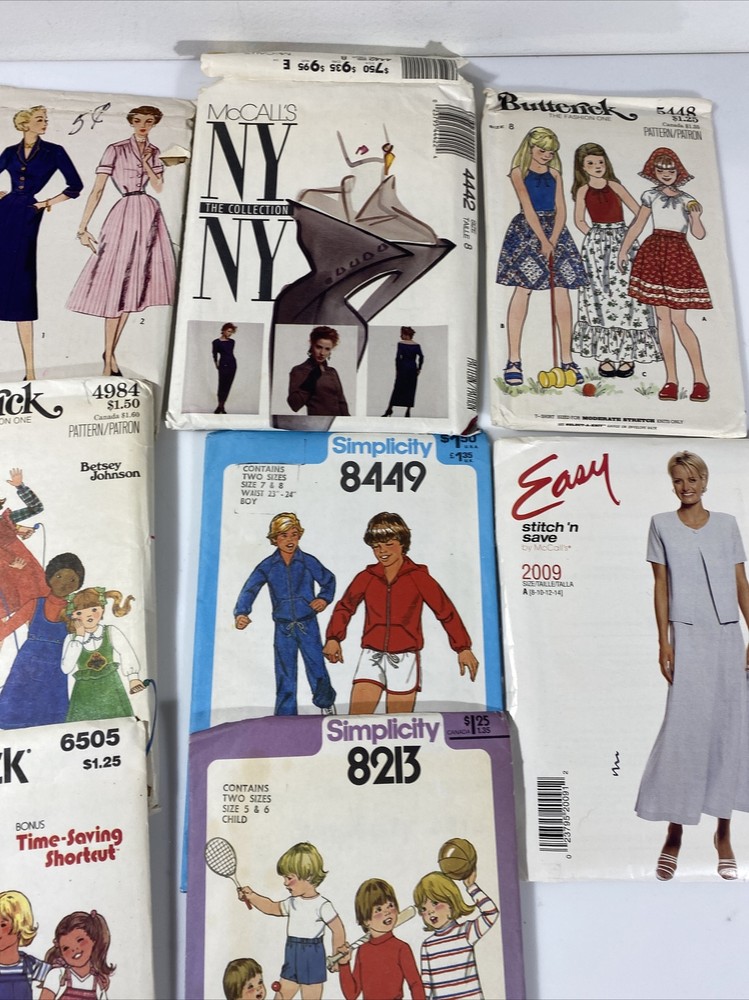 Vintage Sewing Patterns Butterick Lot