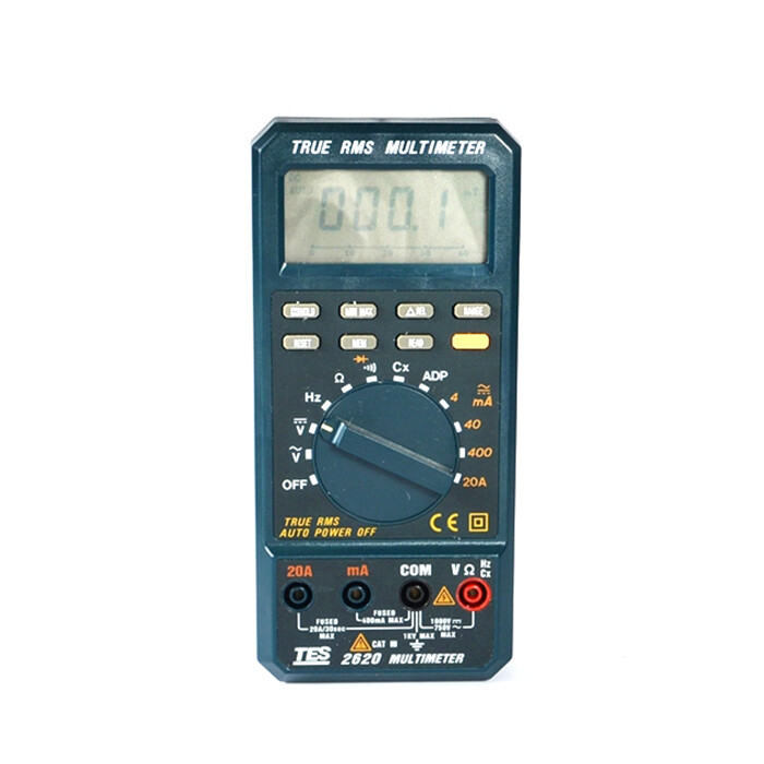 TES-2620 True RMS Multimeter DC 1100V AC 800V Waterproof