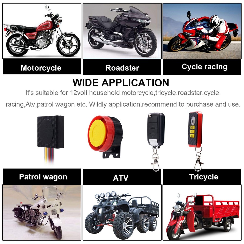 BlueFire Motorcycle Security Kit Alarm System Anti-Hijacking Cutting Yellow