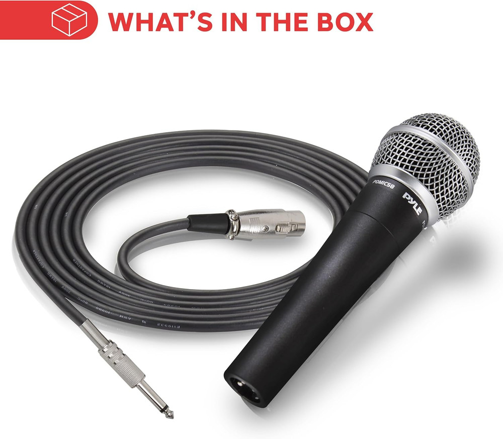 Professional Dynamic Microphone - 4-Pack Unidirectional Handheld Mic with Built-