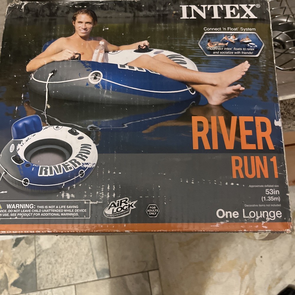 NEW Intex Aqua River Run 1 Lounge Ring Pool Float With Cup Holders 53" Diameter
