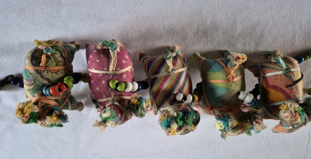 Handmade Indian Elephant String 40" Hanging Decoration Rajasthani Boho Wall