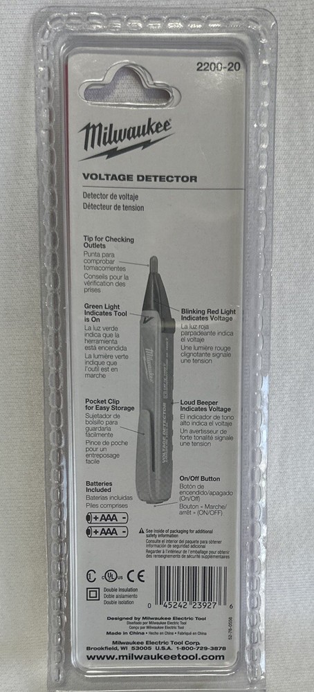 Milwaukee Voltage Detector 1000 V Ac Pocket Clip Easy Storage