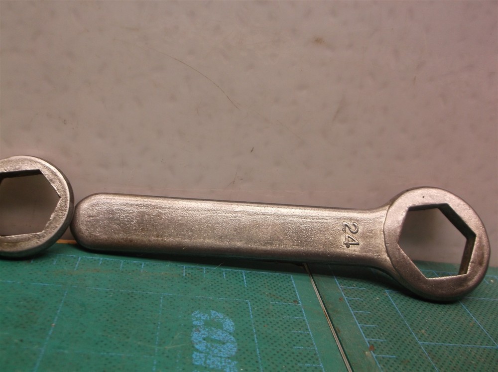 19 & 24 mm vintage box end flat wrenches
