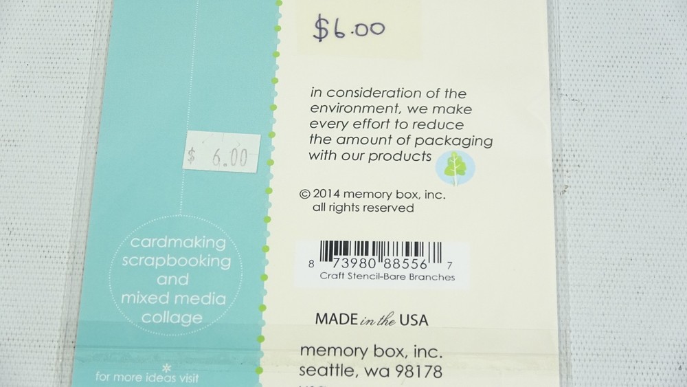 2014 Memory Box Texture Designer Stencil Bare Branches 88556