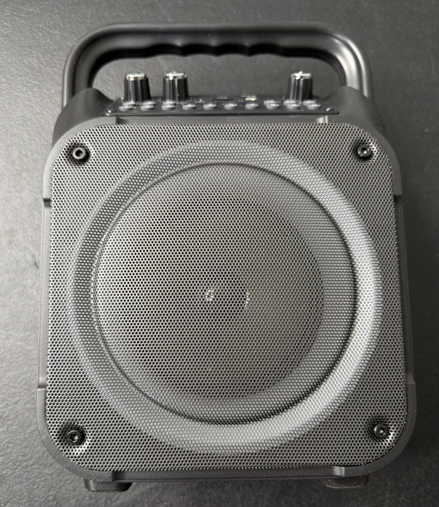 Karaoke Machine, Portable Bluetooth Speaker with 2 Wireless Microphones Black