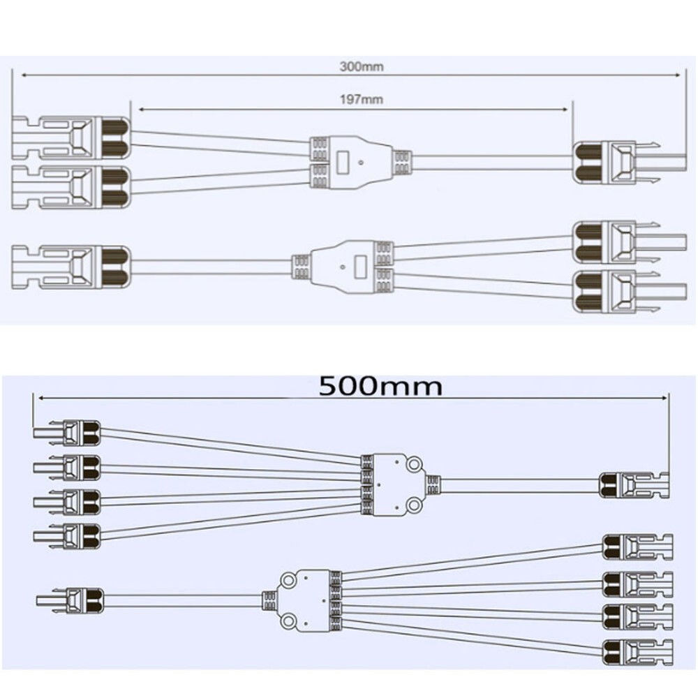 Solar Panel Y Branch Cable Connection Adapter Connector Extension Waterproof US