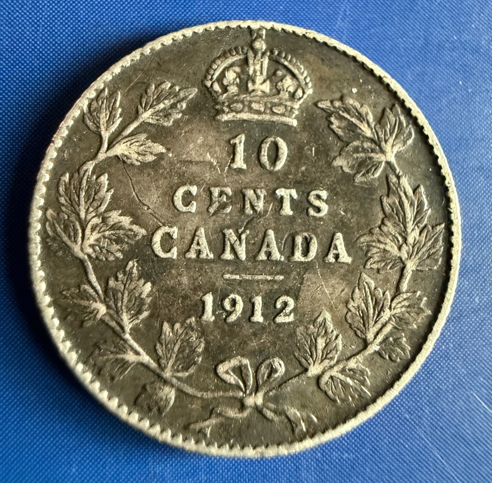 1912 Canada 10 Cents Silver as pictured.