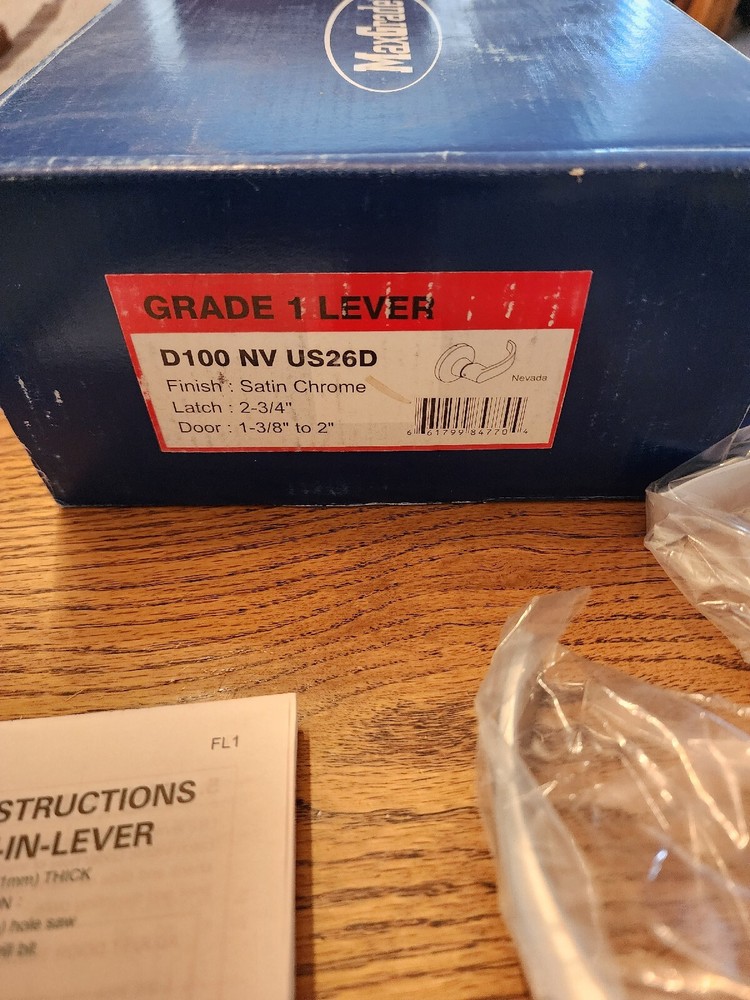 Maxgrade Grade 1 Passage Lever Nevada US26D Curved Handle