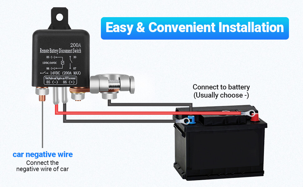 Wireless Dual Remote Car Battery Disconnect Relay Master Kill Cut-off Switch US