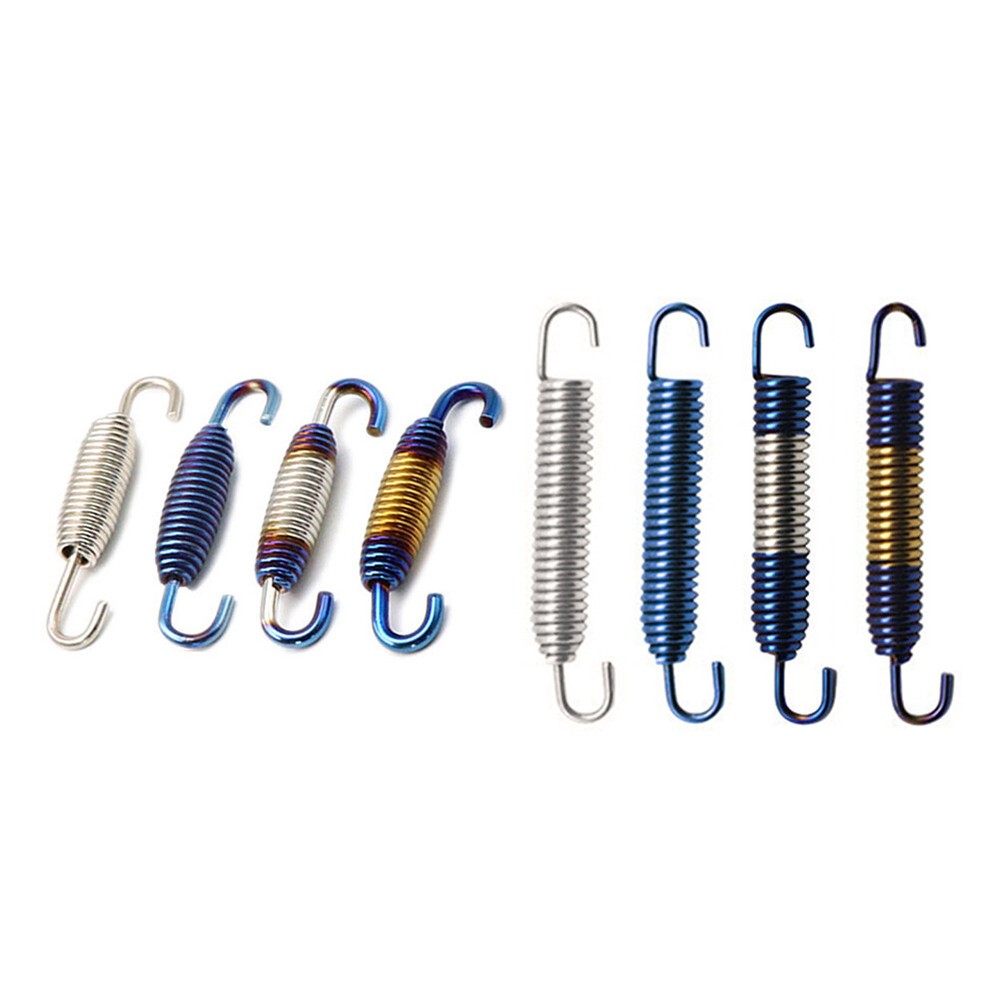 Exhaust Pipe Muffler Mounting Springs Hooks Set Link A01 Chrome Motorcycle