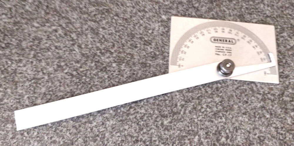 USA🇺🇸 General Tools CF-17 Chrome finish, Stainless Steel Protractor