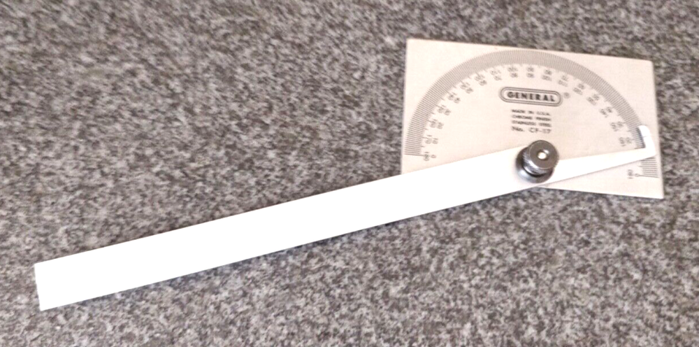 USA🇺🇸 General Tools CF-17 Chrome finish, Stainless Steel Protractor