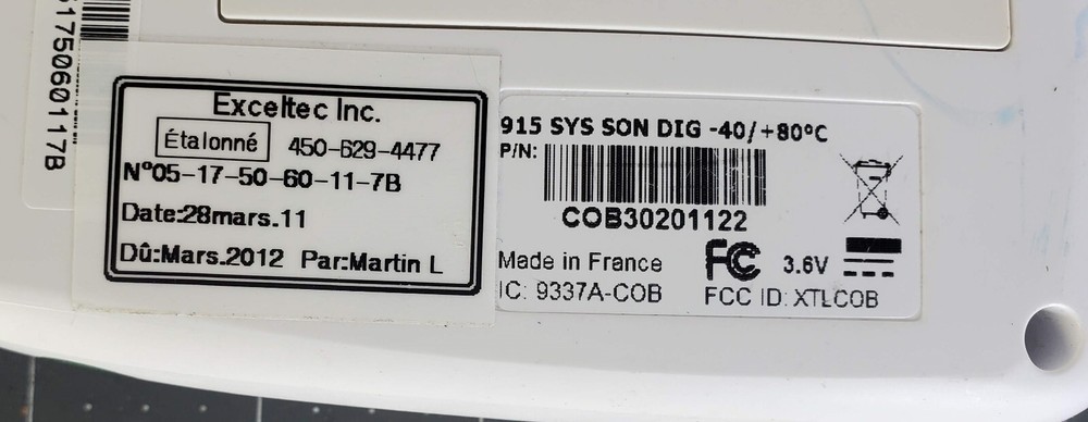 Exceltec Ocea Soft Cobalt Temperature Data Logger