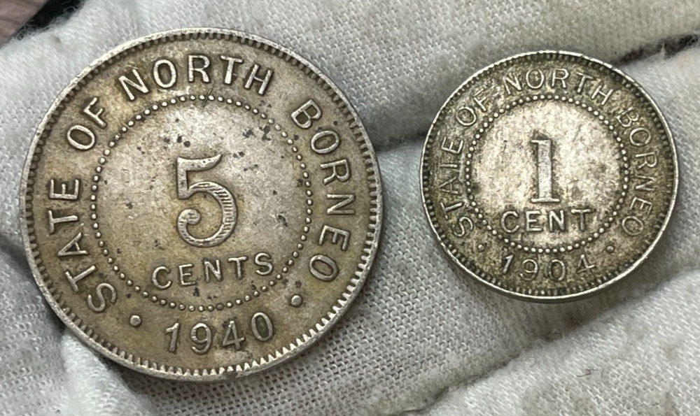 Early North Borneo 2 Coins Lot High Value