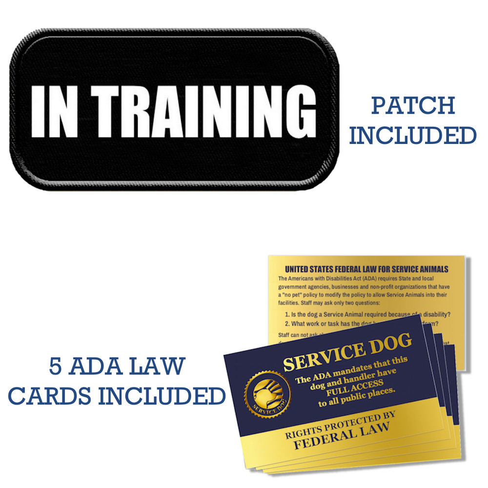 IN TRAINING Embroidered Patch – Black & White Sew-On for Service & Working Dogs