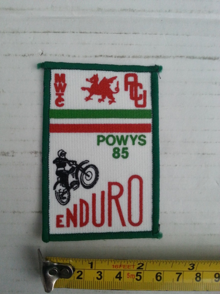 1985 ENDURO POWYS Motorbikes Original SEW-ON CLOTH PATCH