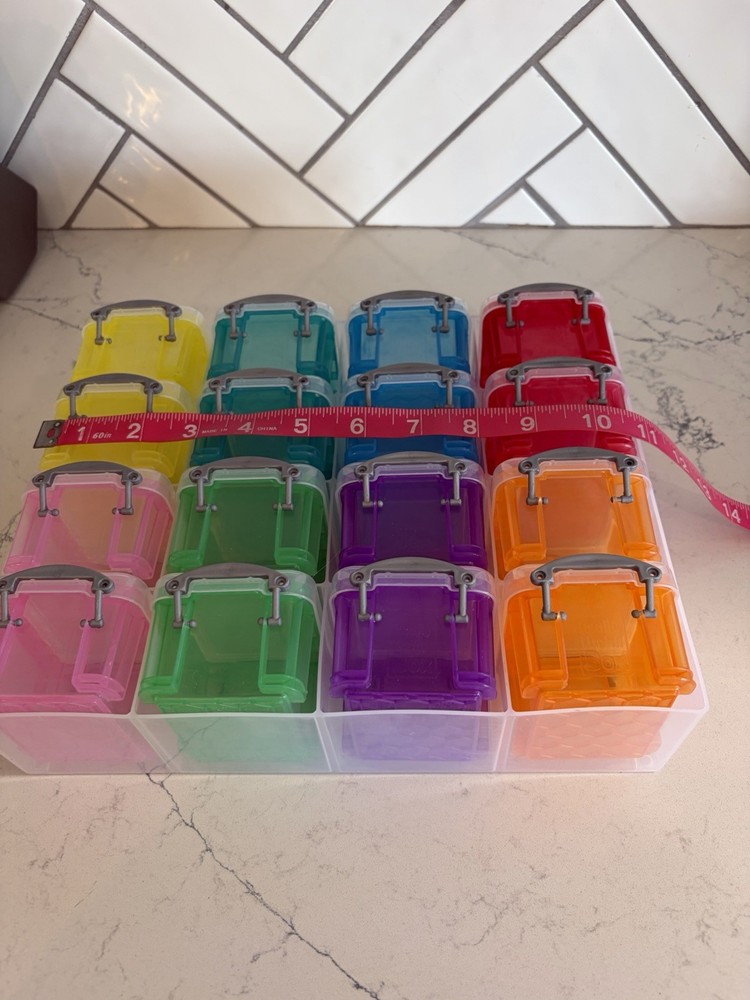 Really Useful Box 16 Box Organizer 0.14 Liter Boxes Assorted Colors Latch Lids