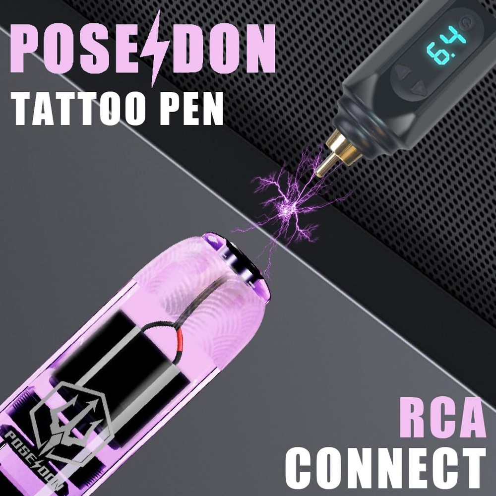 POSEIDON Wireless Tattoo Kit TK039, Complete Kit! For Beginners