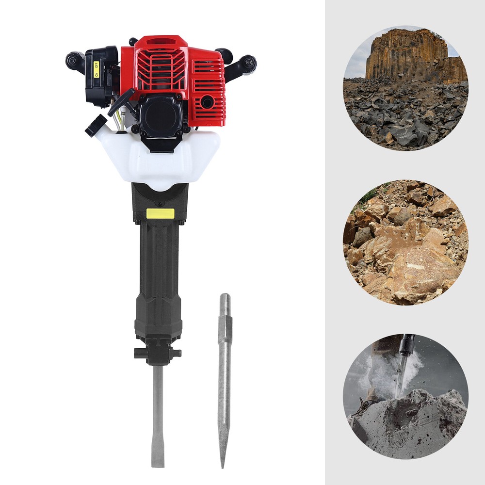 Jack Hammer Concrete Breaker Drill 52CC Gas Powered Demolition 2-Stroke +Chisel