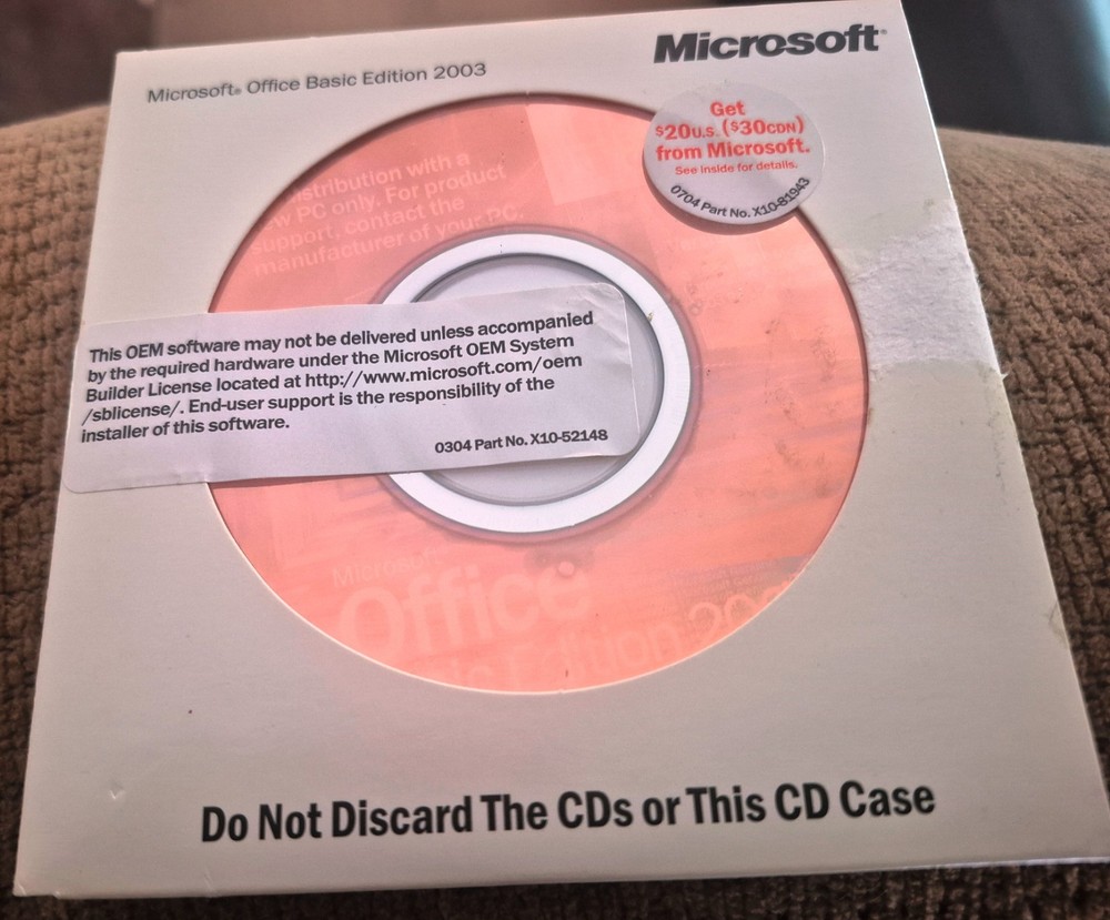 Microsoft Office Basic Edition 2003 CD with Product Key