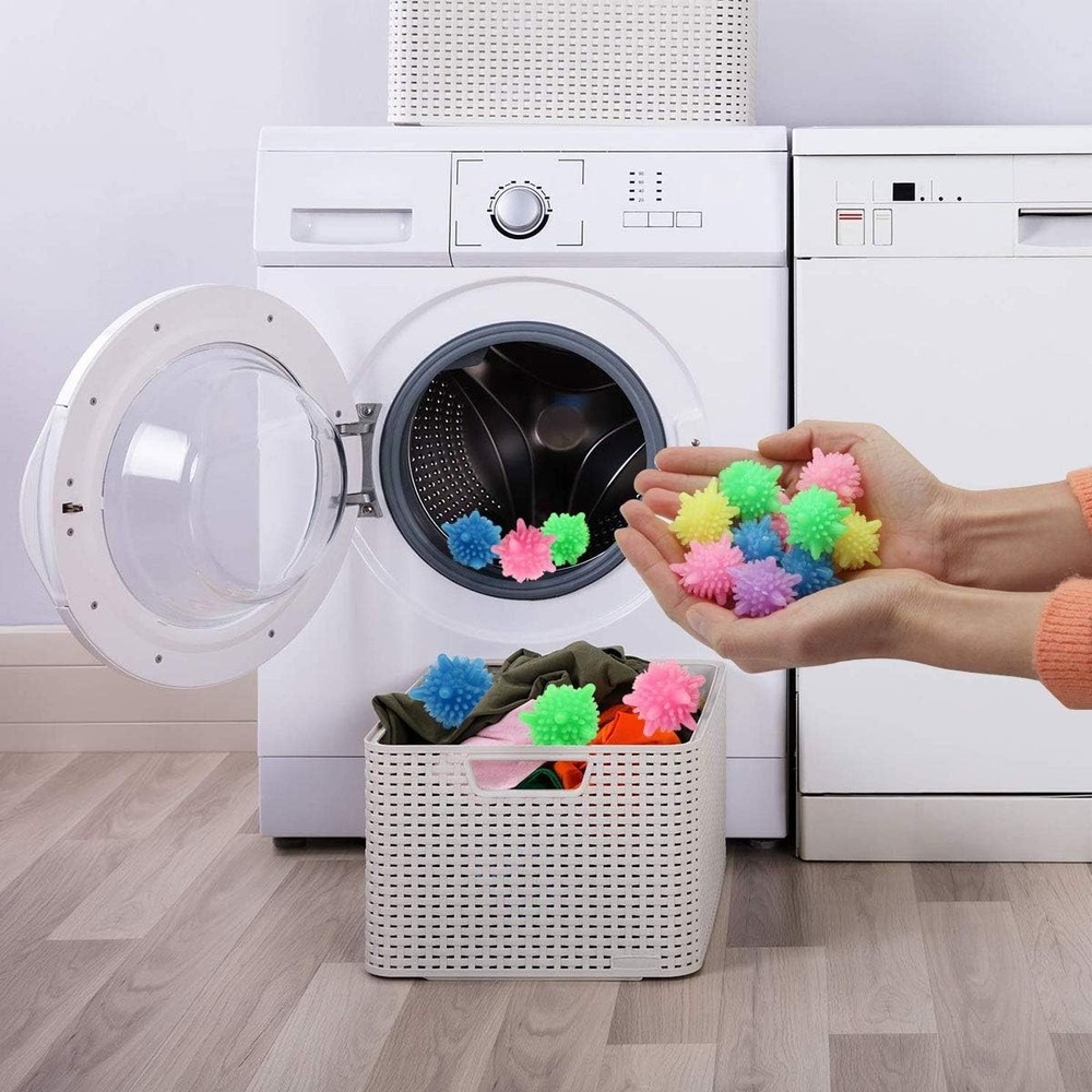 Brightly Colored Reusable Laundry Balls - Efficient 15 Pack for Machine Wash
