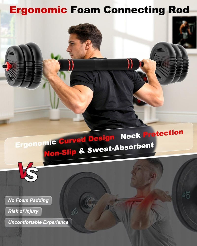 Versatile Free Weight Set for Strength Training, Includes Barbell and Kettlebell
