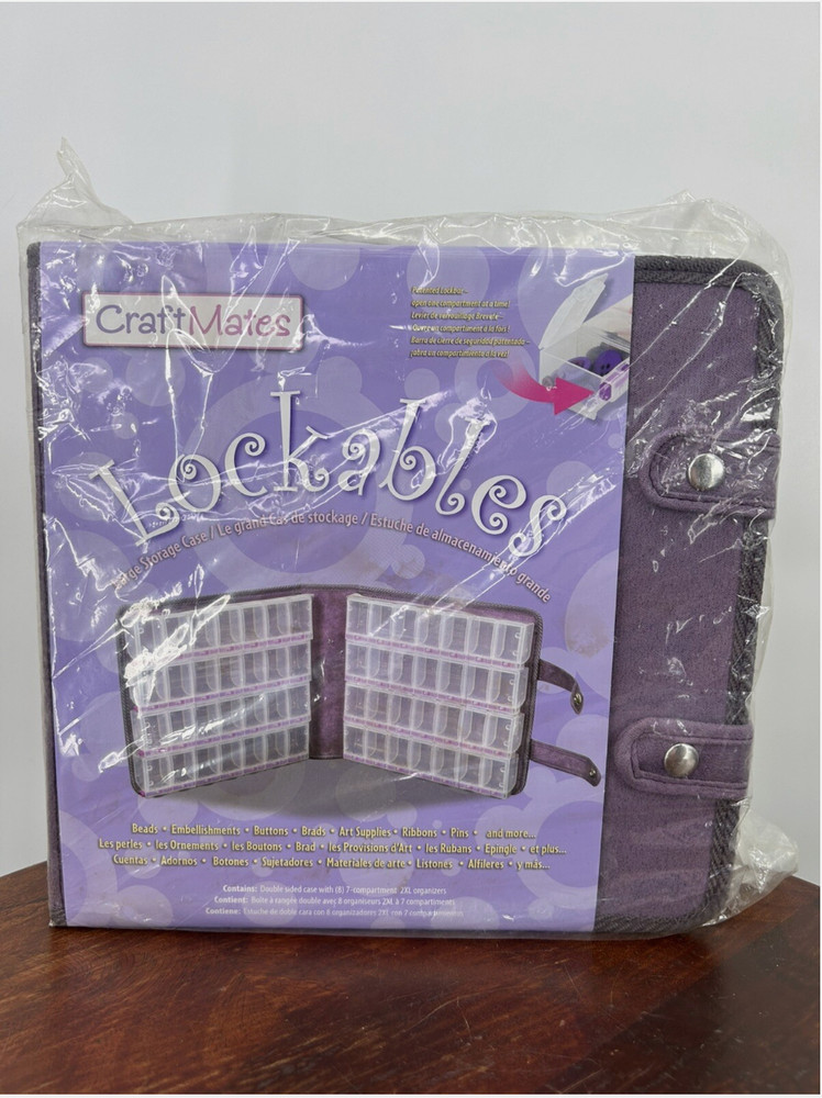 Craft Mates Lockable Compartment Storage Organizer with Beads Rivets Charms