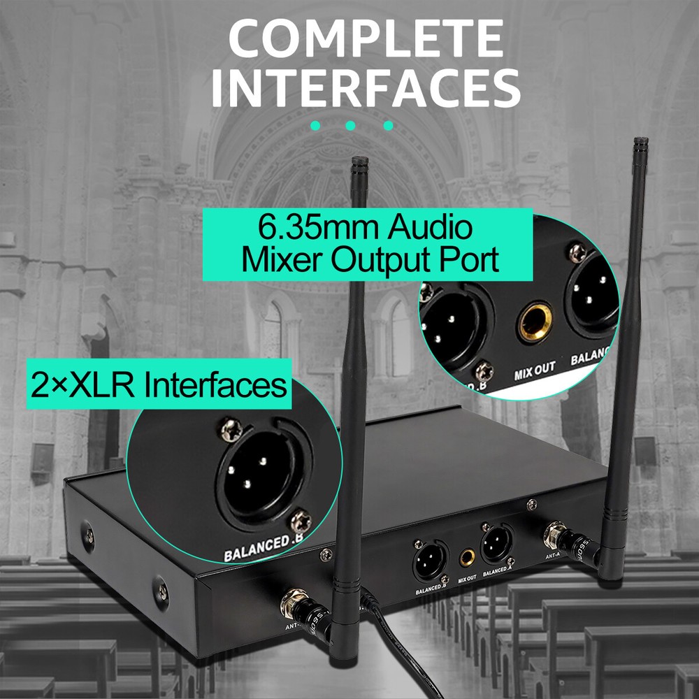 Retekess TC103 Wireless Microphone System Bluetooth 5.0 Handheld Dual Channel