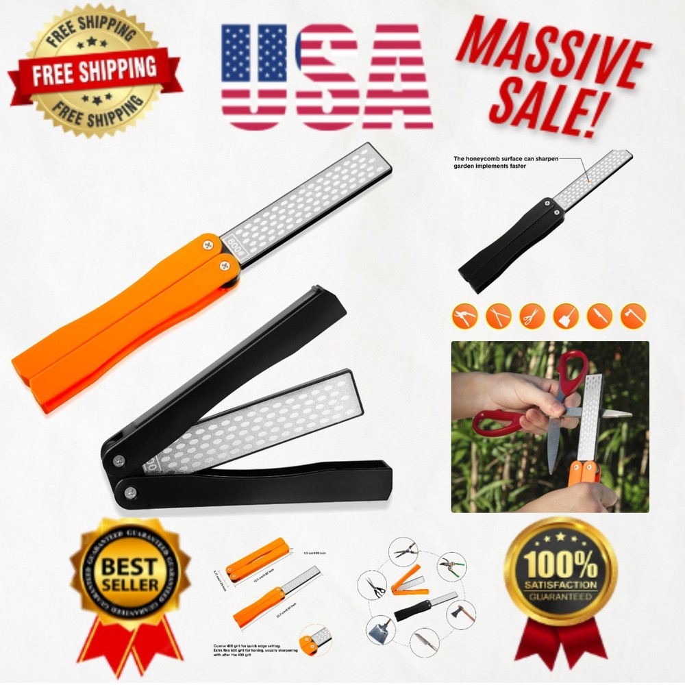 Durable 2 Pack Diamond Knife Sharpener - Comfortable Folding Design for Outdoors