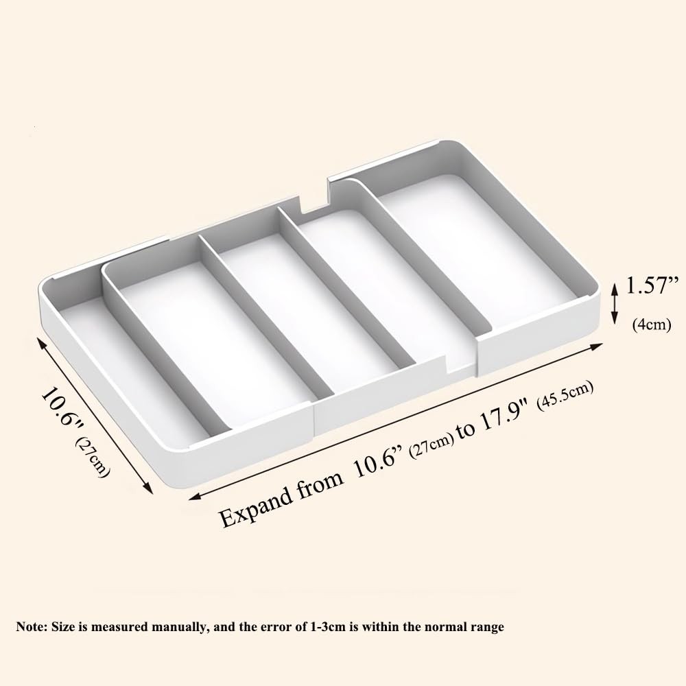 Shallow Drawer Organizer (1.57" H), Modular Expandable Desk Divider (Width 10...