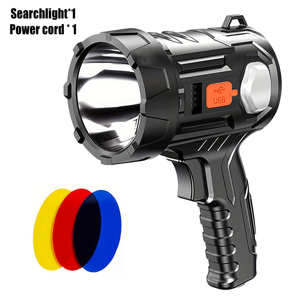 3000000LM Super Bright Solar Rechargeable LED Spotlight Flashlight Searchlight