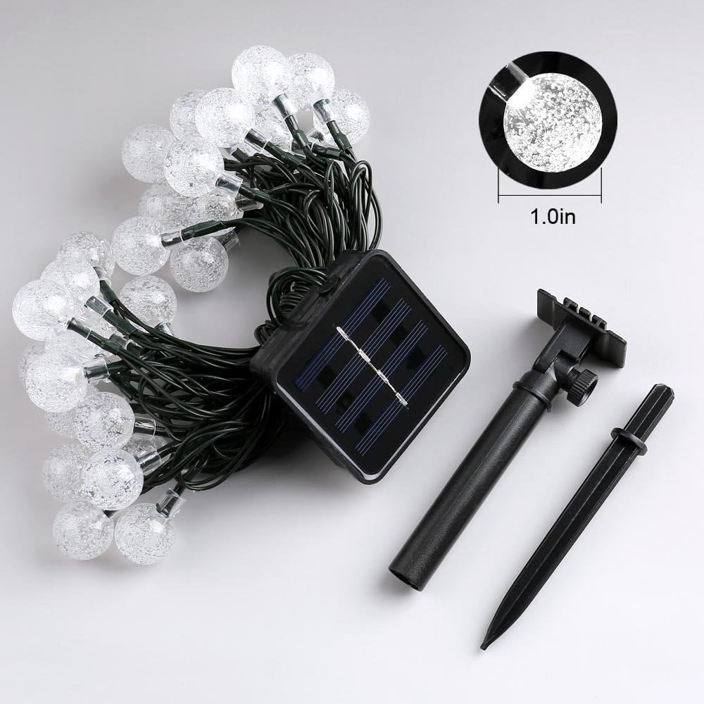 Solar String Lights Outdoor, 36Ft 60 LED Globe String Lights, Waterproof Crystal