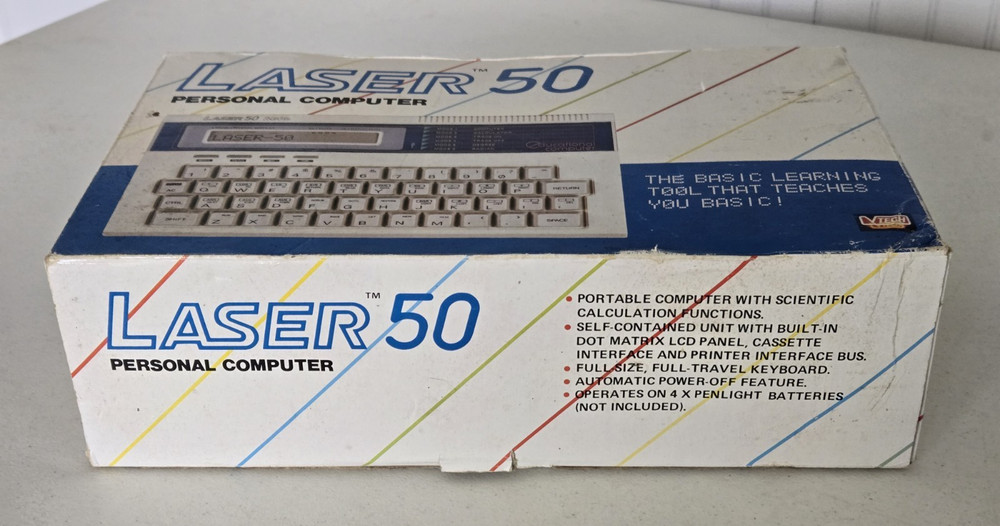 1985 Laser 50 Personal Computer *POWERS ON* in Box w/ Manual + Foam + Brouchures
